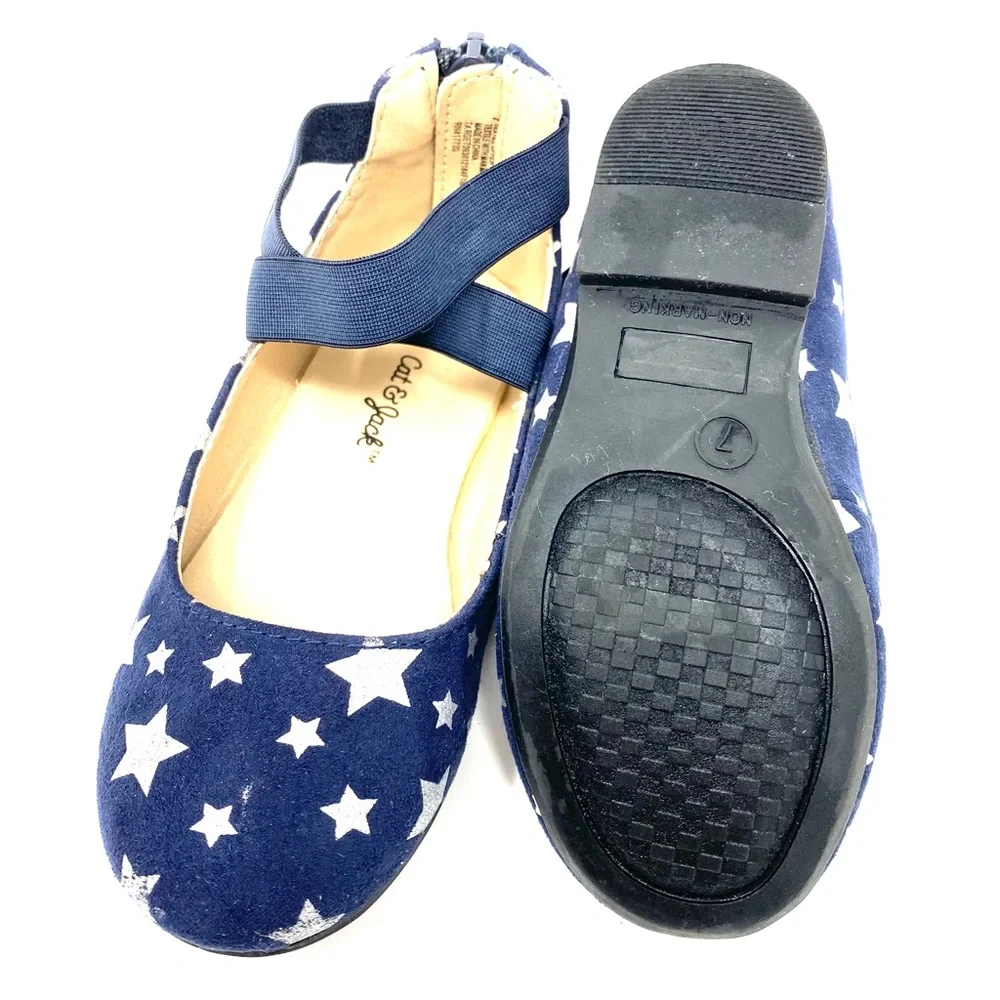 Cat and Jack shoes - size 7 /navy blue w/silver stars - Picture 5 of 5